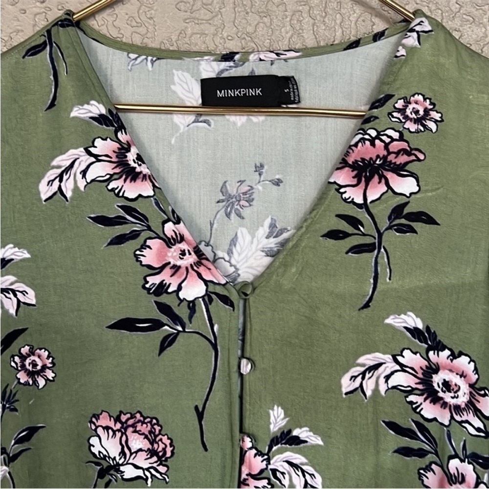 MINKPINK Floral Print V-Neck Long Sleeve Romper - Picture 3 of 14